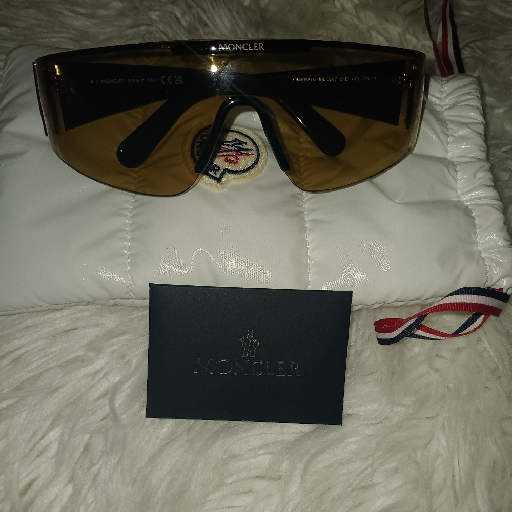 New With Out Tag Mens Moncler Brown Oversize Brown Sunglasses